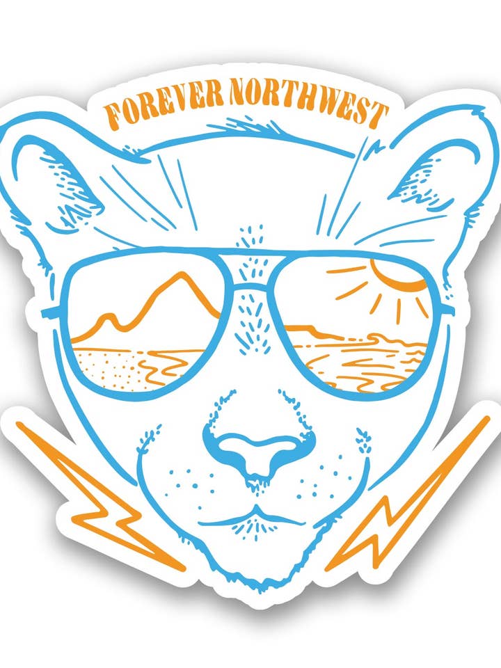 Autocollant estival Mountain Lion pour la vente par Forever Northwest