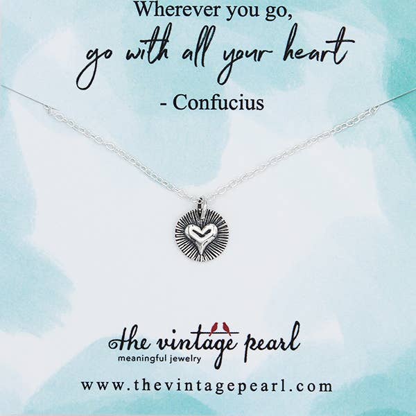 Go With All Your Heart Necklace (sterling silver) for wholesale by The Vintage Pearl