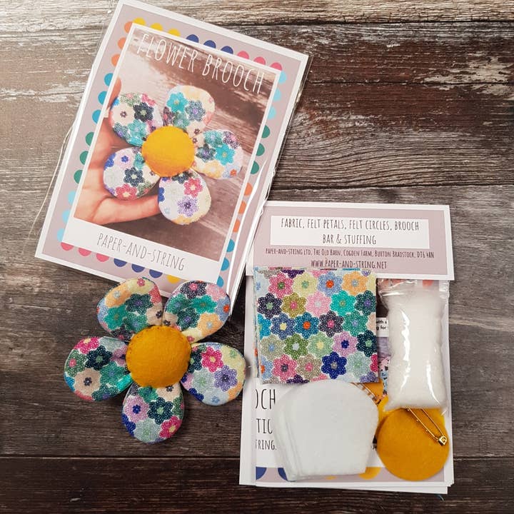 Flower Brooch Kit : Floral : case of 5 for wholesale by paper-and-string ltd