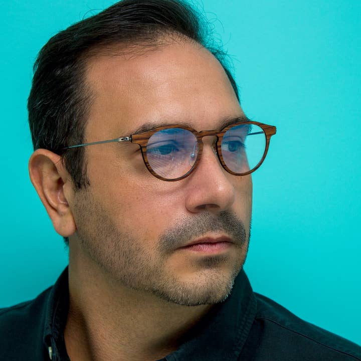 Tommy Owens - Wholesale Eyeglasses - Unisex - Marion - Featherlight Titanium & Wood Eyeglasses5