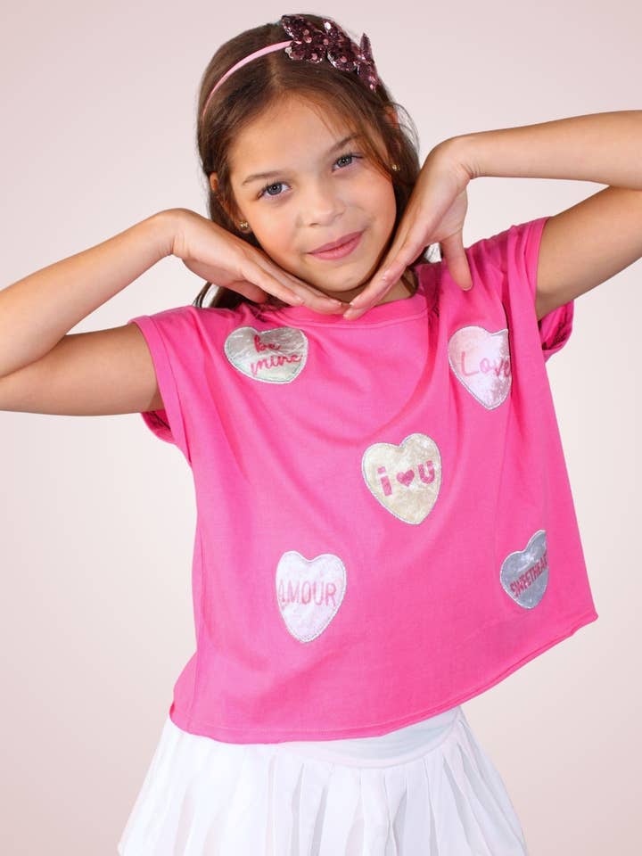 Valentine's Heart Mints Applique - TWEEN GIRLS for wholesale by Sweet Soul