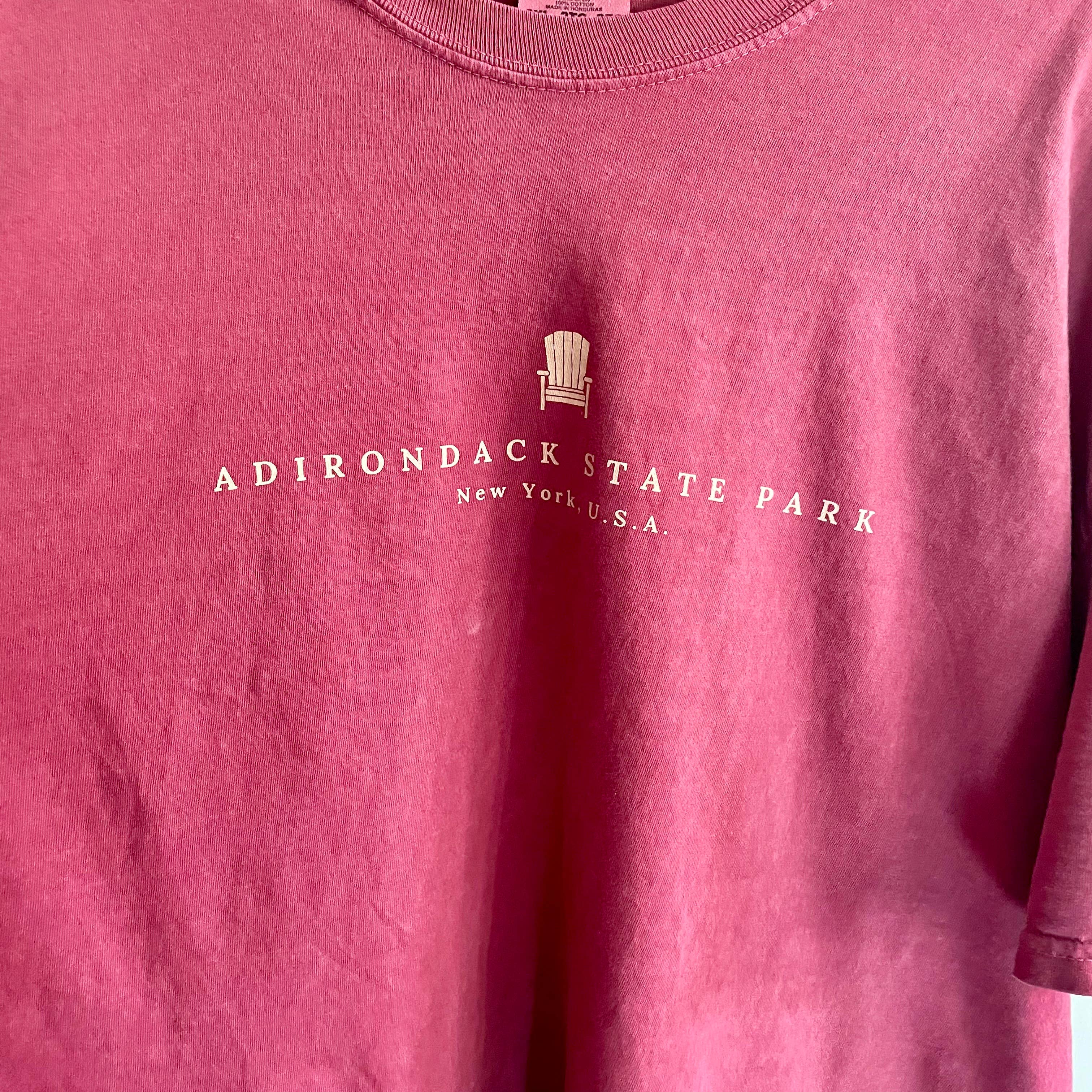 Just Wandering Co. - Wholesale Screen Printed T-Shirt - Unisex - Adirondack Park Map Short Sleeve Shirt | Plattsburgh, New Yo10
