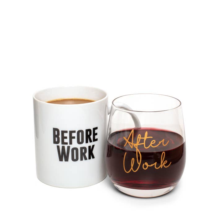 Before & After Work Mug & Glass Set for wholesale by Thumbs Up!