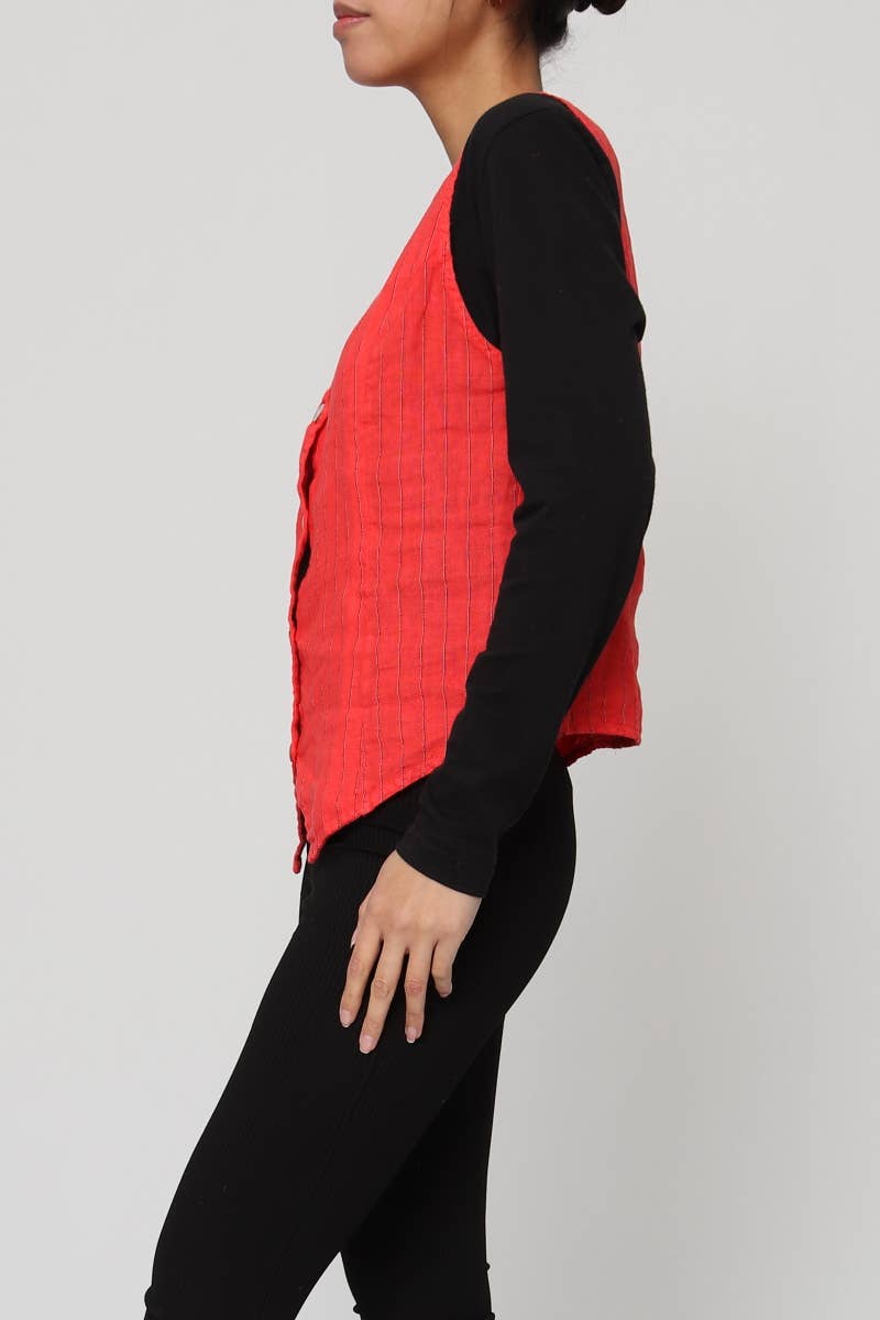 LÉA & LUC - Wholesale Button Down Shirt - Women's - Sleeveless shirt in 100% Linen REF. 517019