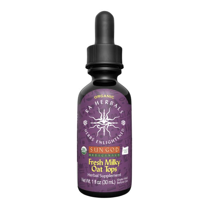 Organic Fresh Milky Oat Tops Tincture 1oz for wholesale by Sun God Medicinals