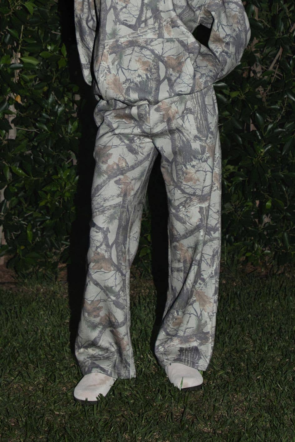ELK Woodland Camo Fleece Wide Leg Sweatpants for wholesale on Faire0