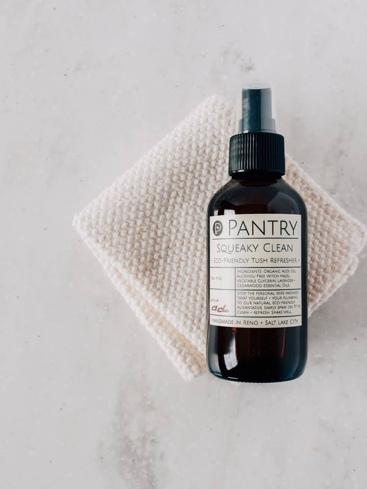 Squeaky Clean: Eco-Friendly Tush Refresher - Ditch Wet Wipes for wholesale by Pantry Products - Skin, Body, + Wellness