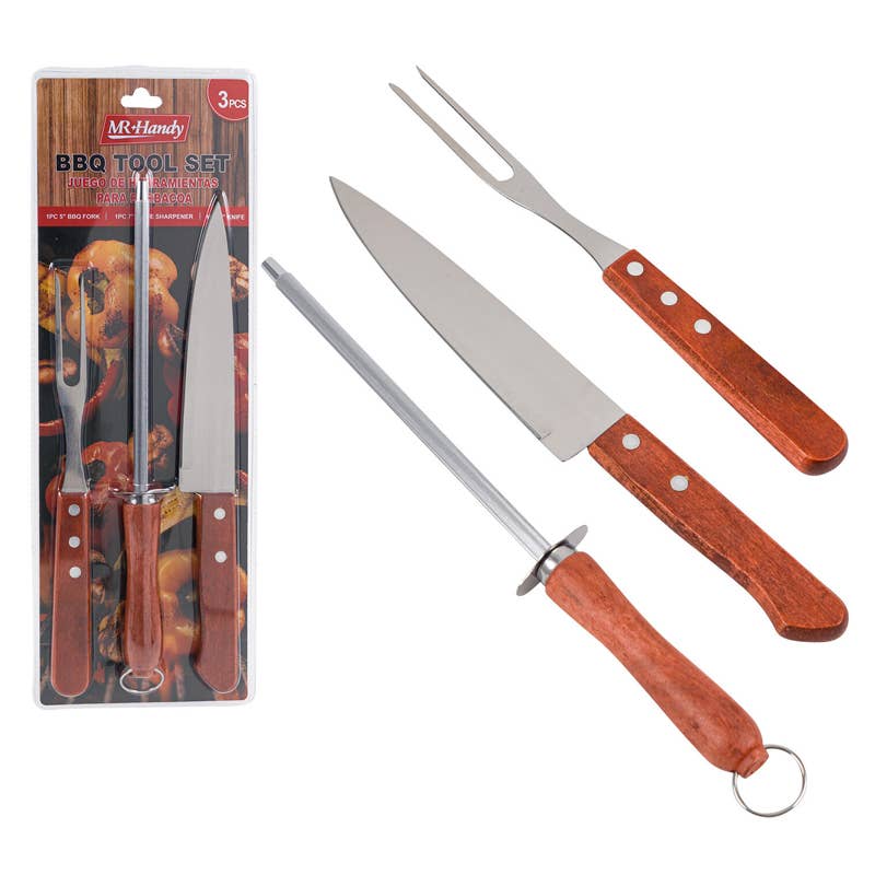 Deluxe Import Trading - Wholesale BBQ Tongs - Mr. Handy BBQ Tool Set - 3 Pieces - Assorted Sizes0