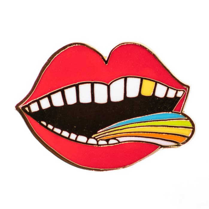 Incognito - Wholesale Lapel Pin/Button - Rainbow Tongue Enamel Pin