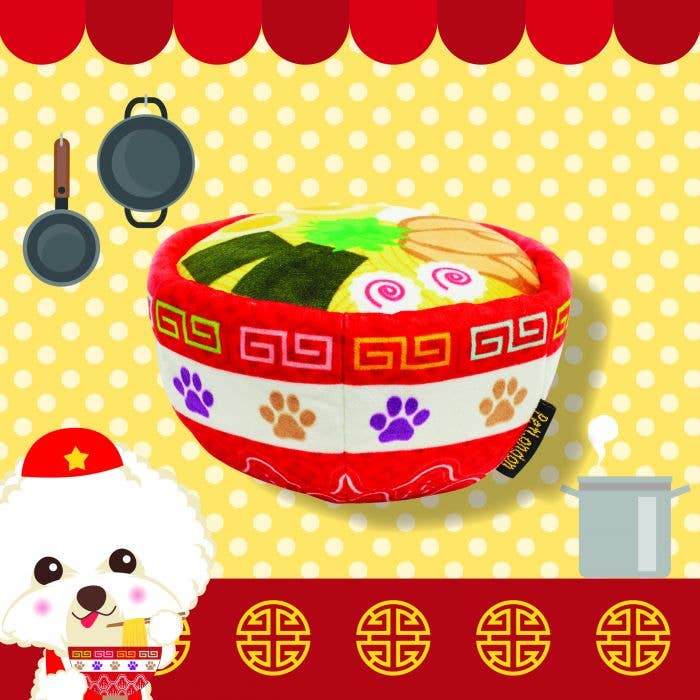 PetLondon – wholesale Pet plush toy – Dog – Noodle Bowl Plush Dog Toy2