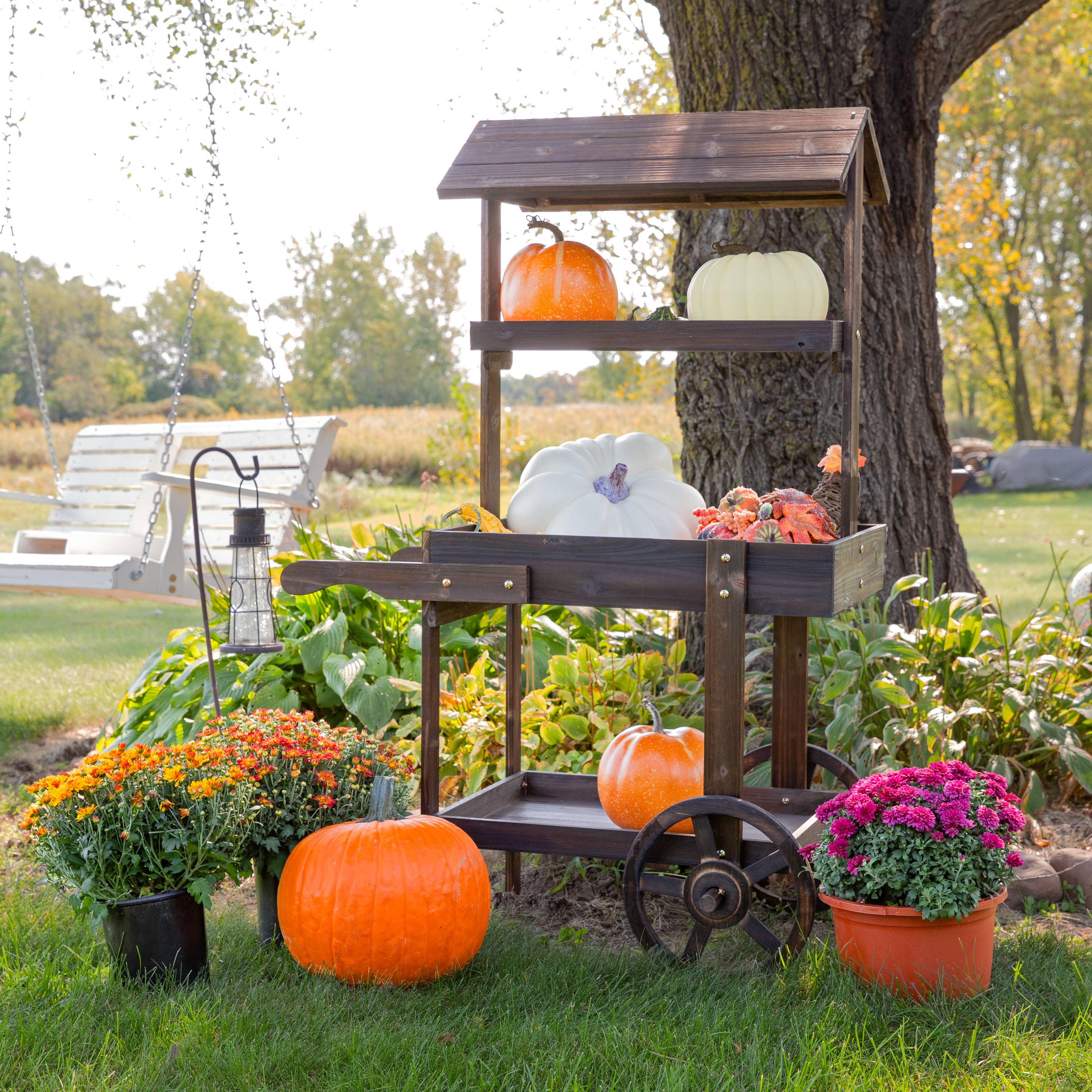 Sunnydaze Decor - Wholesale Plant Pot Stand - Country Market Flower Stand Raised Garden Bed - Charred Fir7