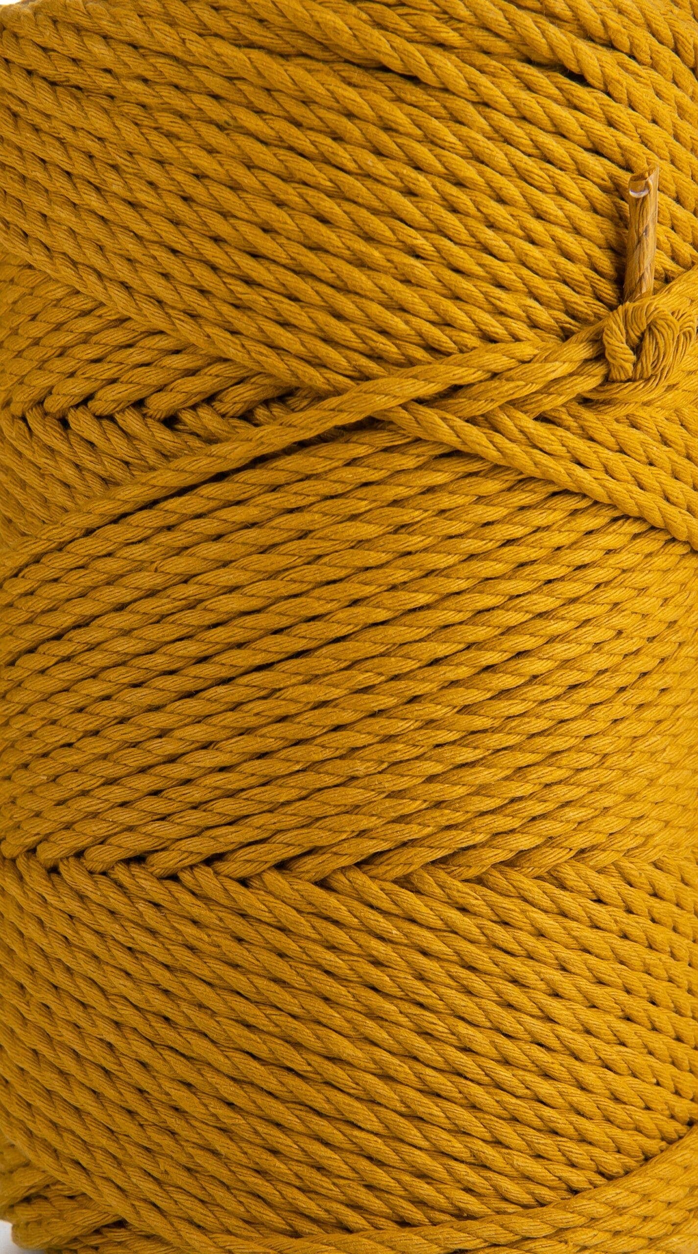 MB Cordas - Wholesale Cord - 3MM 3 Strand Twisted 500g Macrame Cotton Cord MUSTARD 130-150m Macrame Rope 3 ply Craft String3