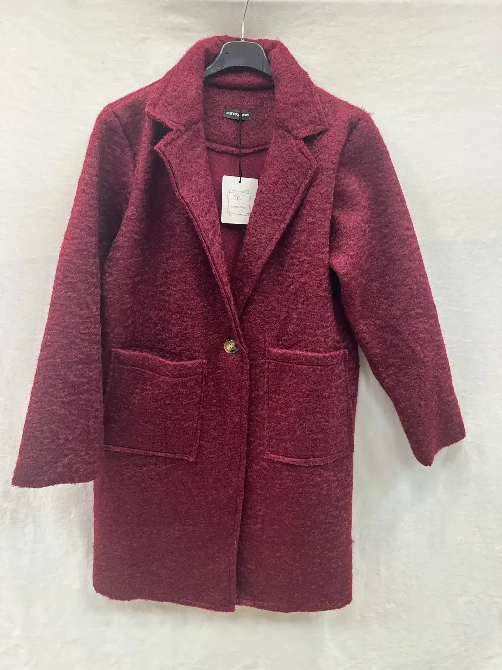 Mimi & Gogo - Wholesale Coat - Women's - Boucle Coats With Two Pockets @10641_MaBouclette4