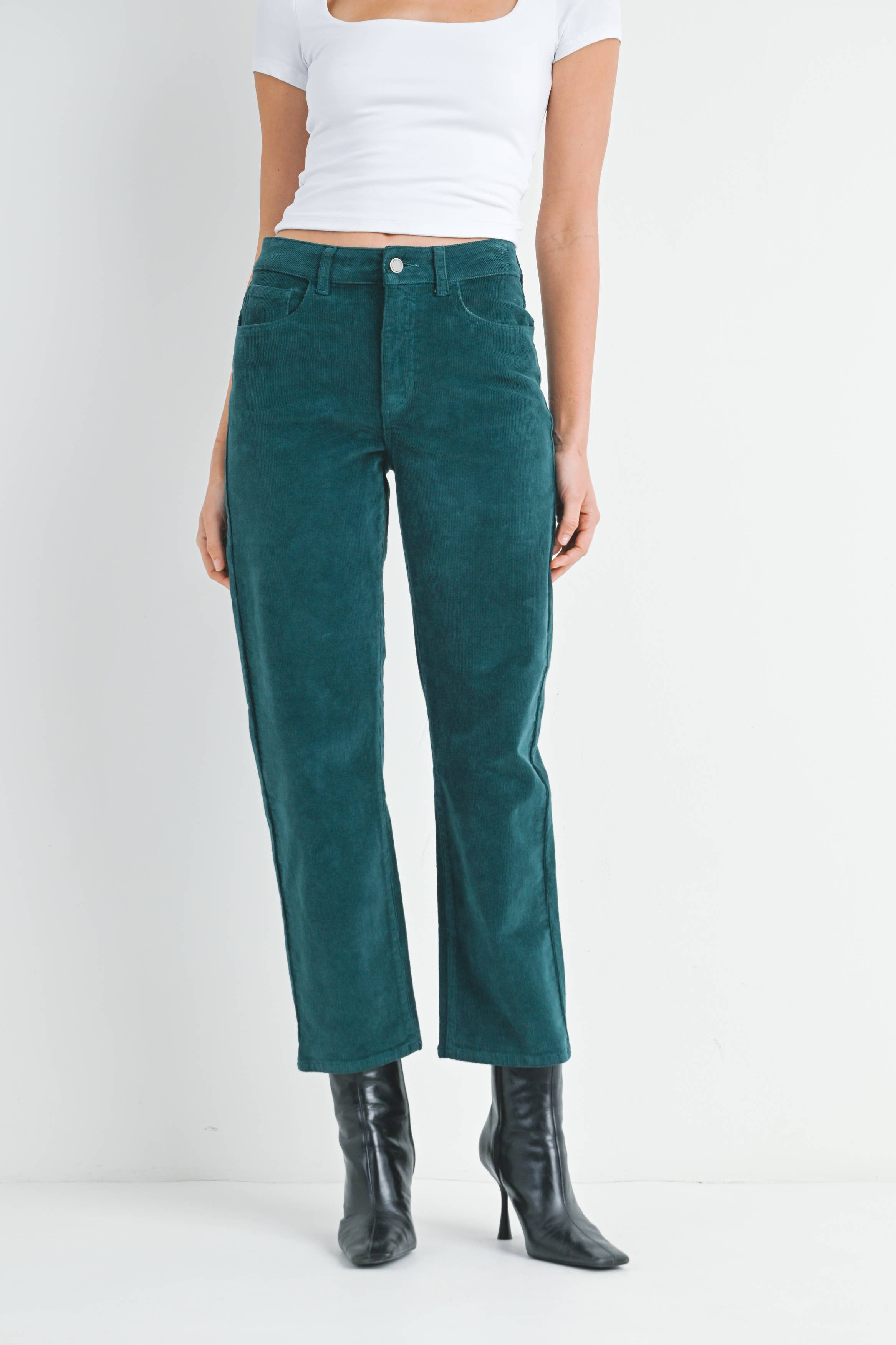 JBD - Wholesale Pants - Women's - DP502J-C - EMERALD - Straight Leg Corduroy0