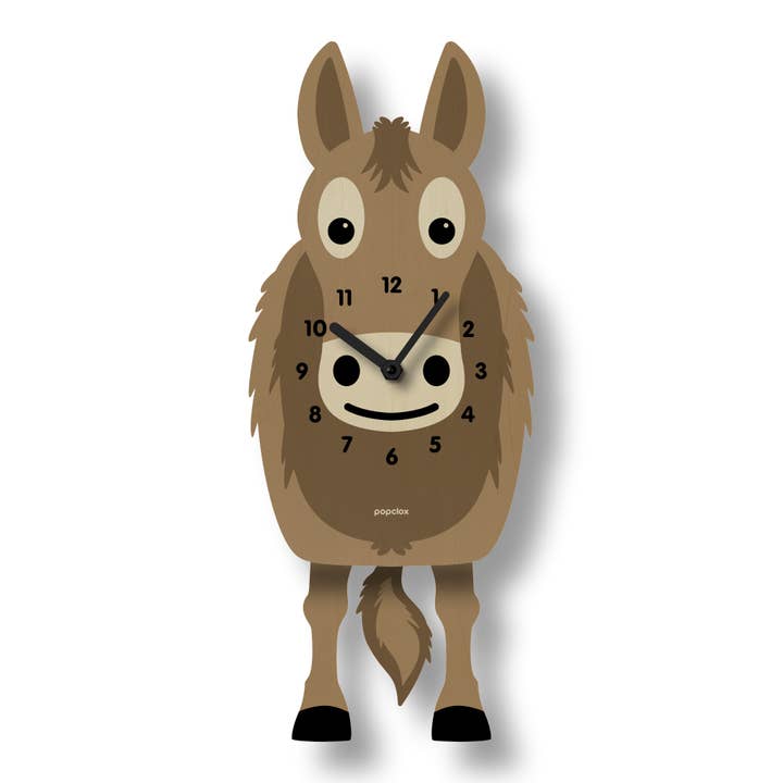 Doug Donkey Pendulum Clock - Wood for wholesale by Popclox