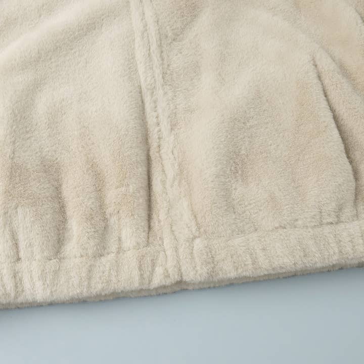 Beige Zip Up Fleece Jacket for wholesale on Faire23