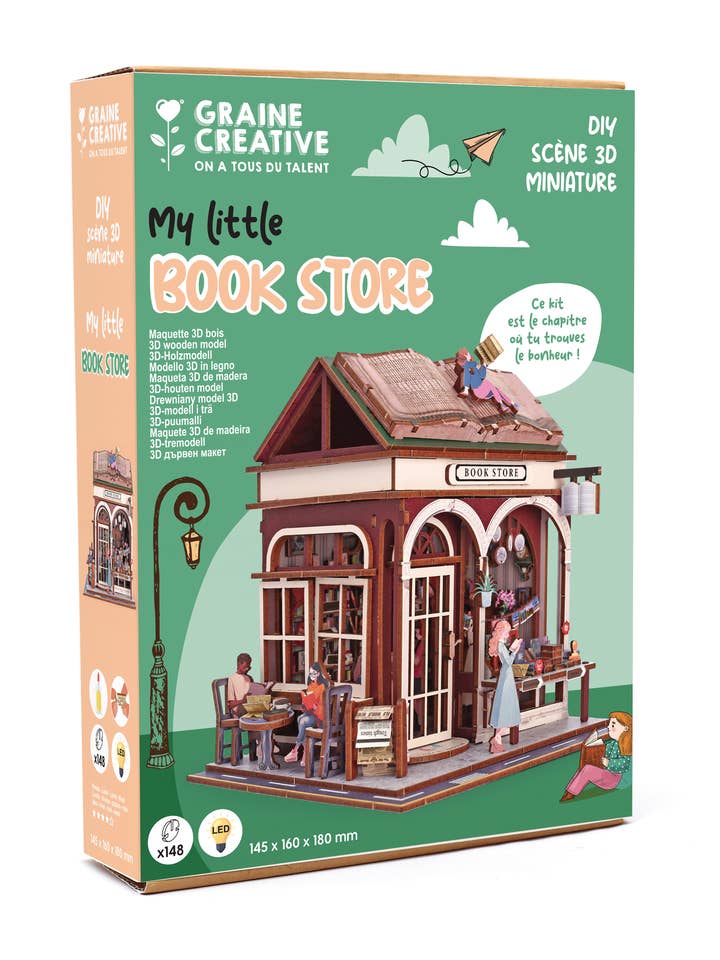 3D HOUTEN ETALAGE BOEKENWINKEL voor wholesale door Graine Créative