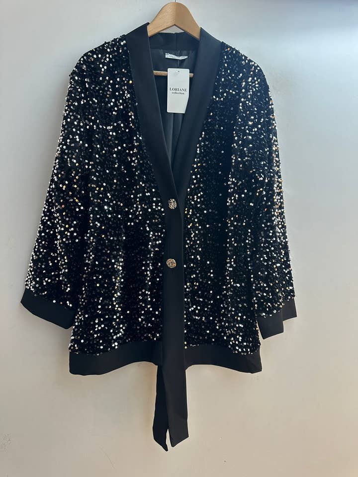 11244 Plain sequin shirt for wholesale by LORIANE