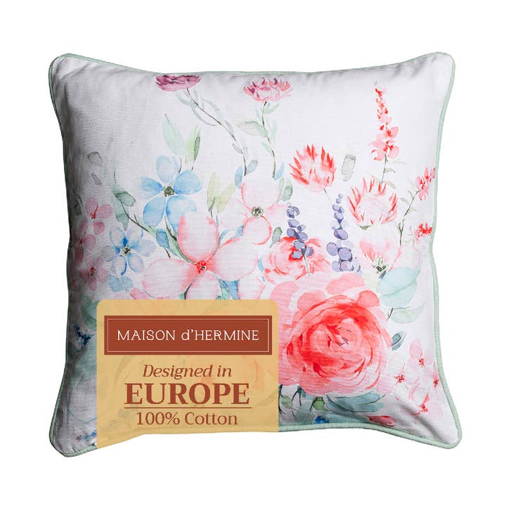 Decorative Throw Pillow Cover - Pale Garden - SG for wholesale by Maison d'Hermine - Design in Every Thread