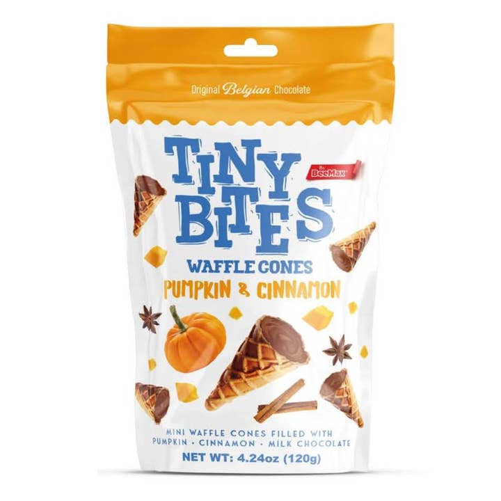 I Got Your Candy - Wholesale Chocolate-covered sweets - Beemax Tiny Bites Pumpkin & Cinnamon Waffle Cones 4.24oz - 12ct