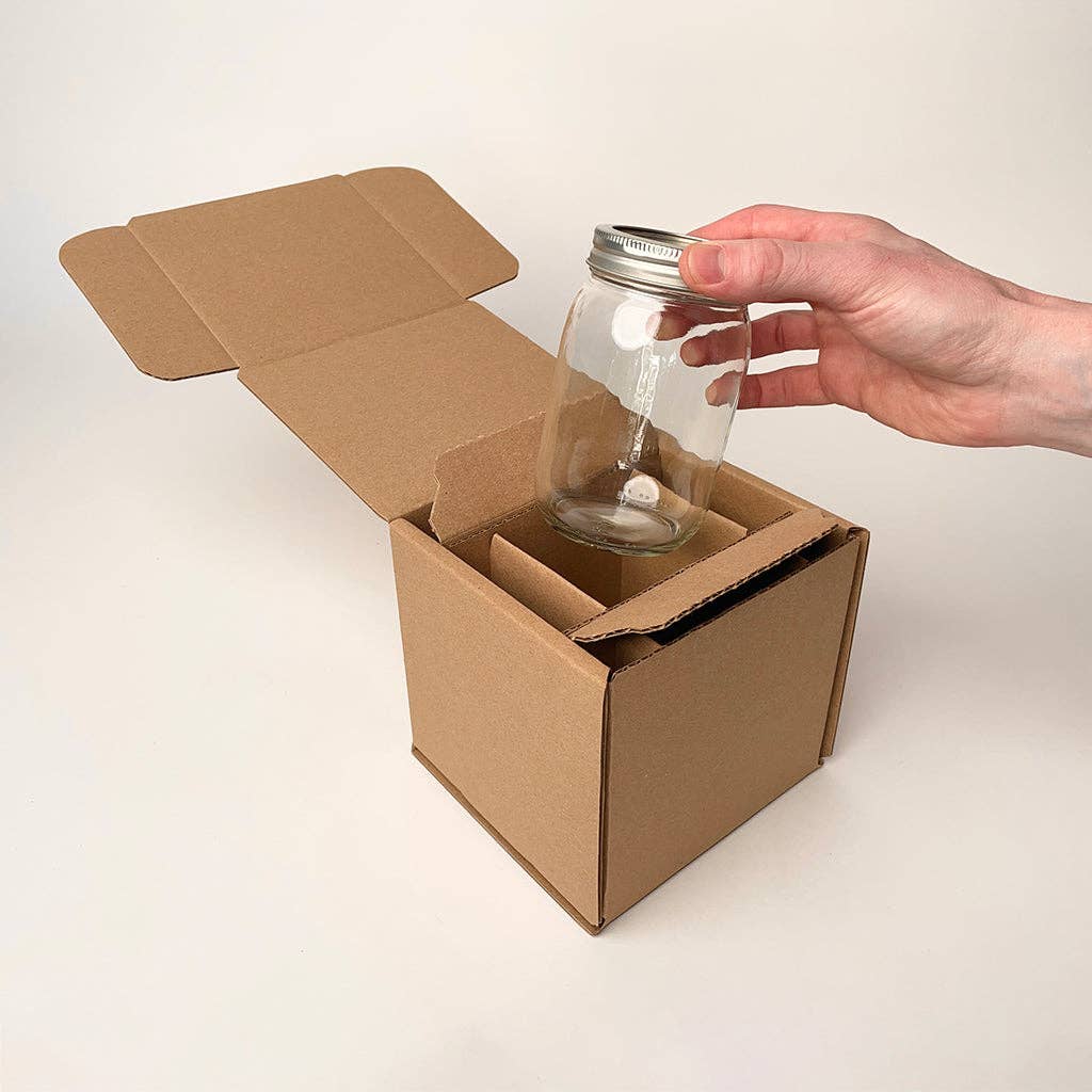 Flush Packaging - Wholesale Gift Box - 16 oz (Pint) Ball Regular Mouth Mason Jar Shipping Box™1