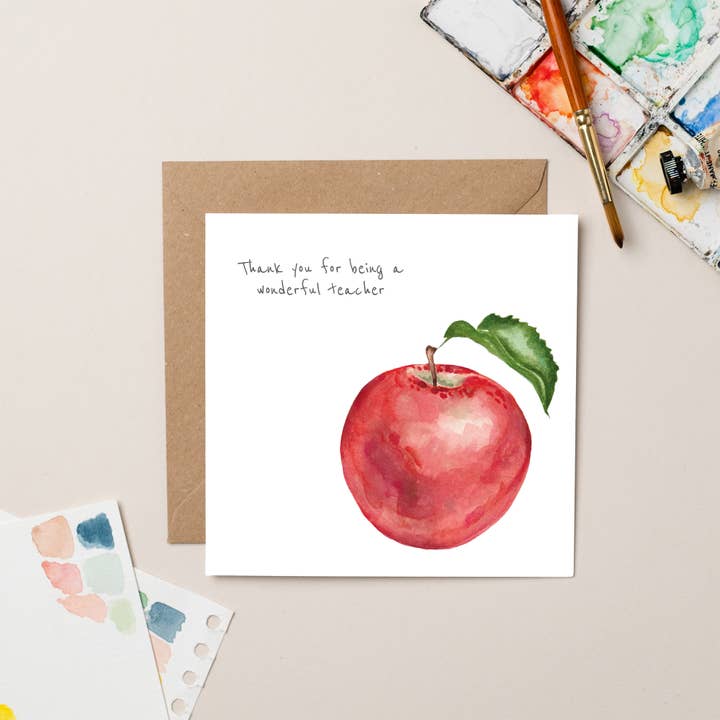 Apple Thank You Teacher card for wholesale by lil wabbit