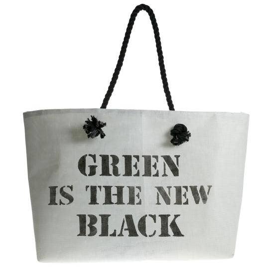 Tote Bag With Rope Handle - Green is the New Black - Medium for wholesale by Remember Me Green