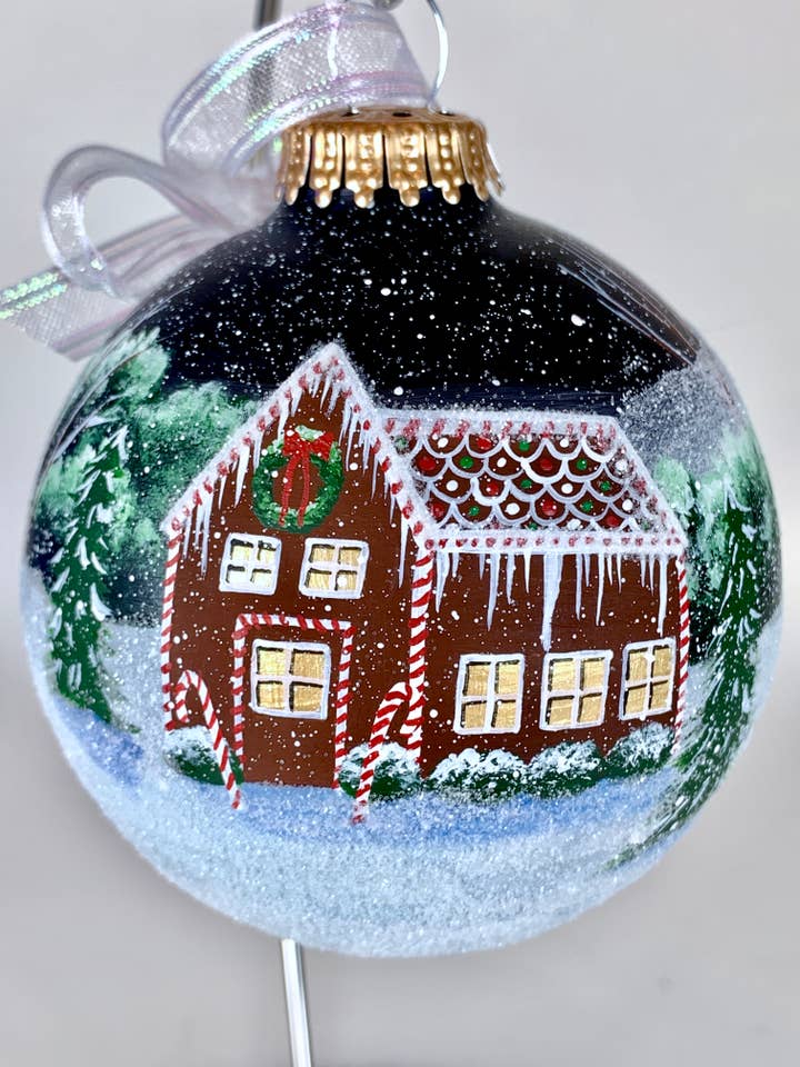 Gingerbread Håndmalet glas julepynt for engroshandel hos Art with Elise