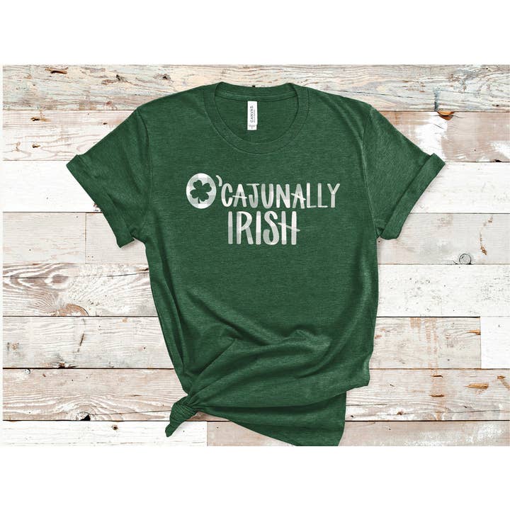 O'Cajunally Irish St. Patrick's Day Graphic Tee for wholesale by Pink House On River Road