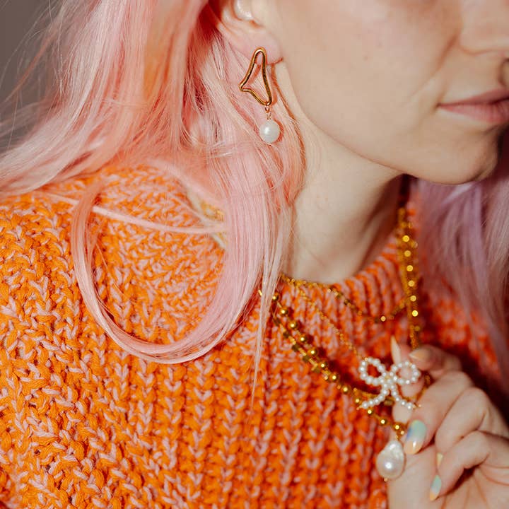 Paulina Otero – Brincos de argola por atacado – Brincos de ondas abstratas5