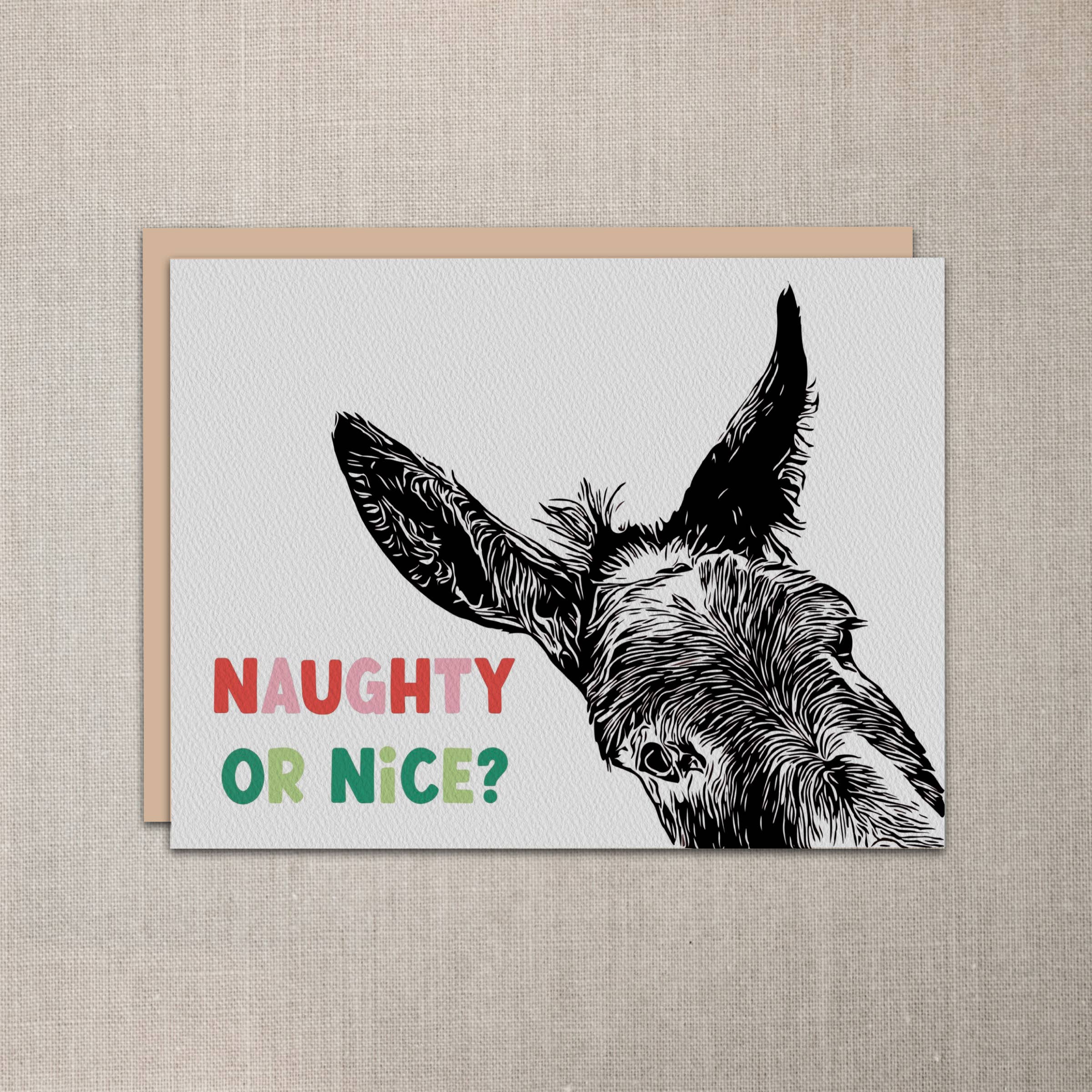 Laughing Mule Press - Wholesale Stationery/Notecard Set - "Sam" Funny Donkey Holiday Notecard (Package of 6) Christmas3
