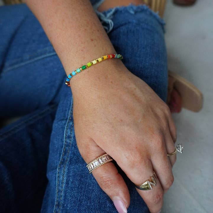 Small Round Tile Bracelet for wholesale by Boujee Beads Co.