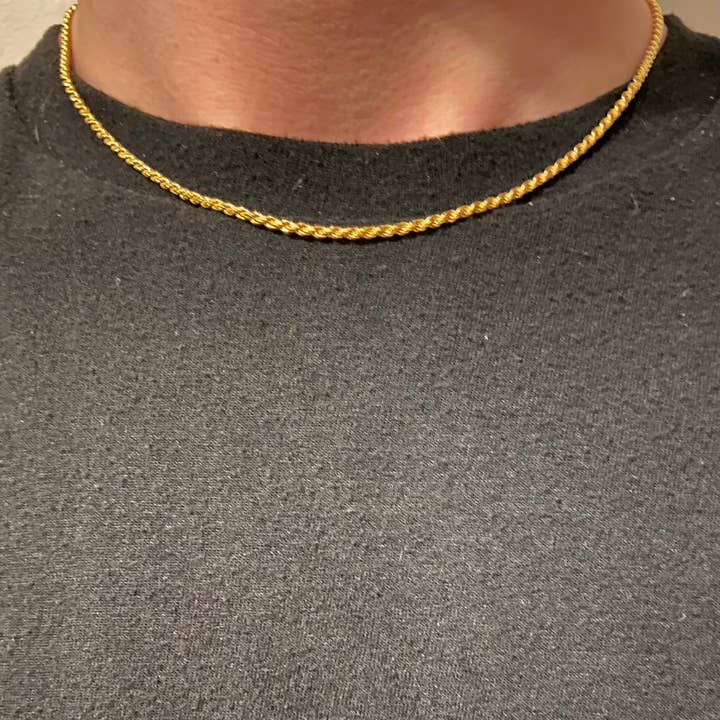 14k Gold Vermeil Rope Chain 16in 2mm for wholesale by Prestige Jewelry