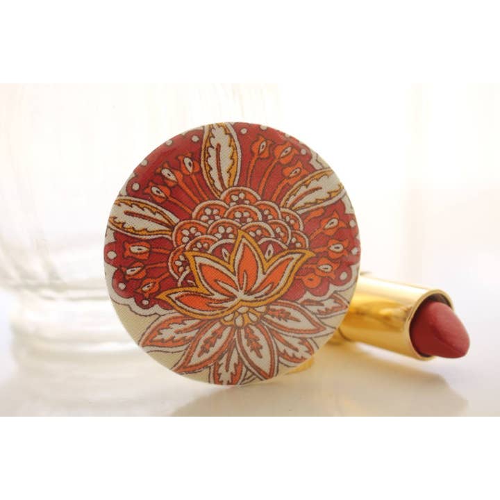 Miroir de poche Bella lotus orange pour la vente par Sabrina Trefle