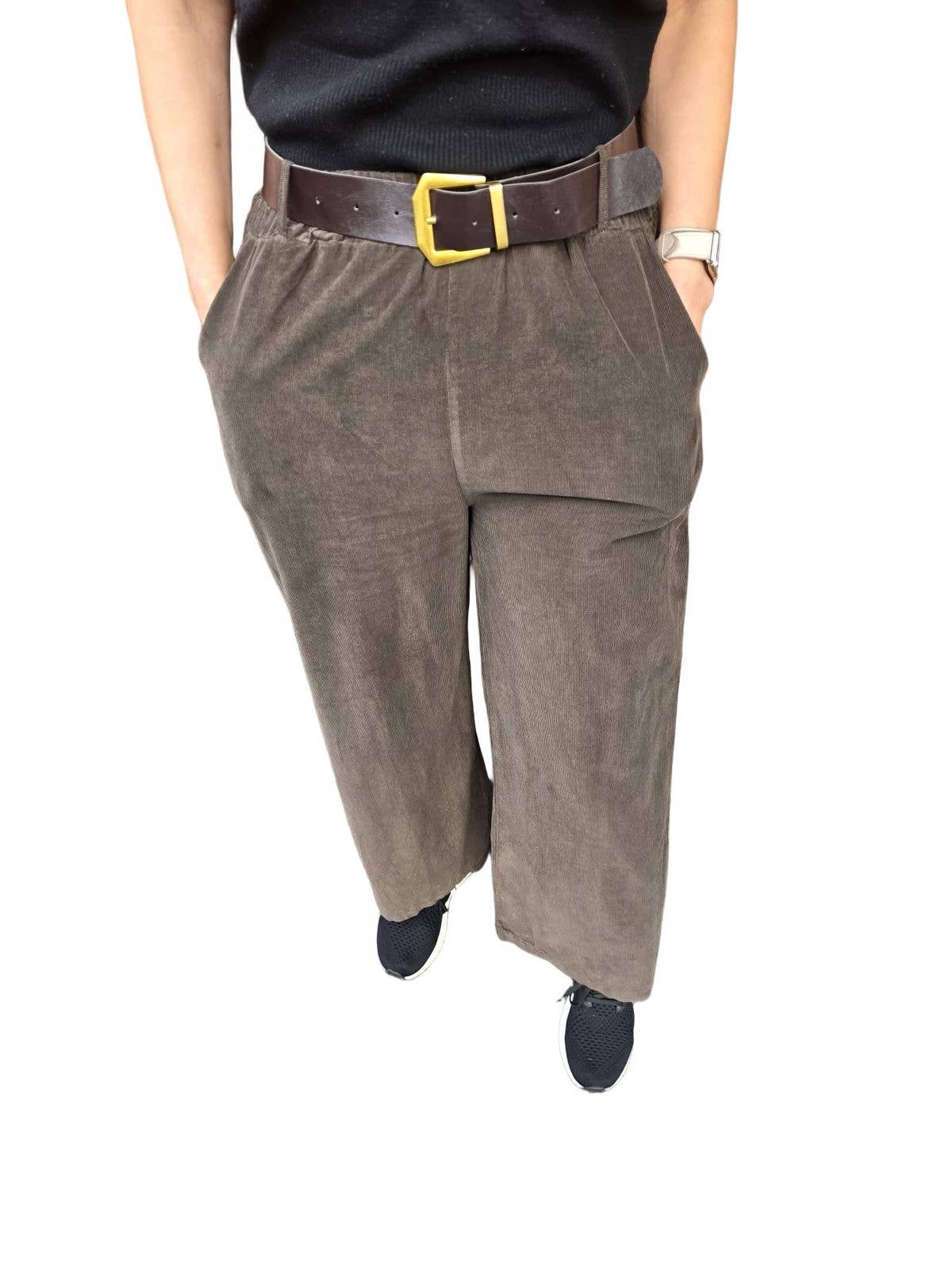 Kurt Muller - Vente Pantalon – femme - Pantalon large en velours côtelé doublé doux2