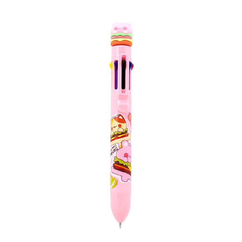 Puckator EU - Wholesale Pen - Cute Hamburger Multi Colour Pen with Topper (8 Colours)4