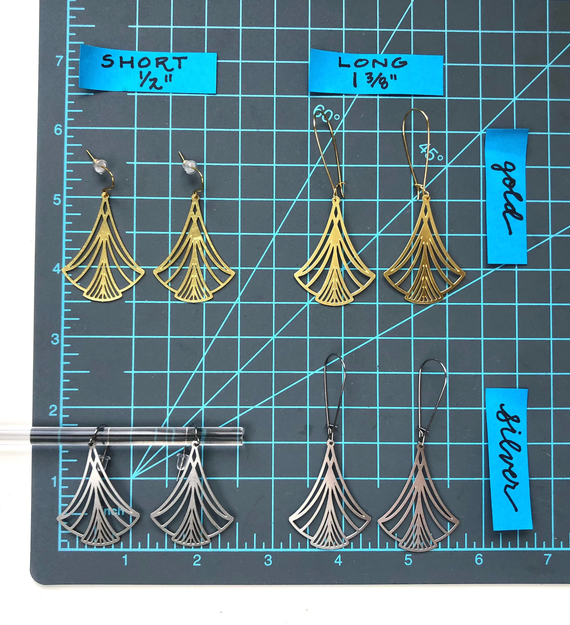 A Tea Leaf Jewelry - Wholesale Dangle Earrings - Art Nouveau Triangle Earrings0