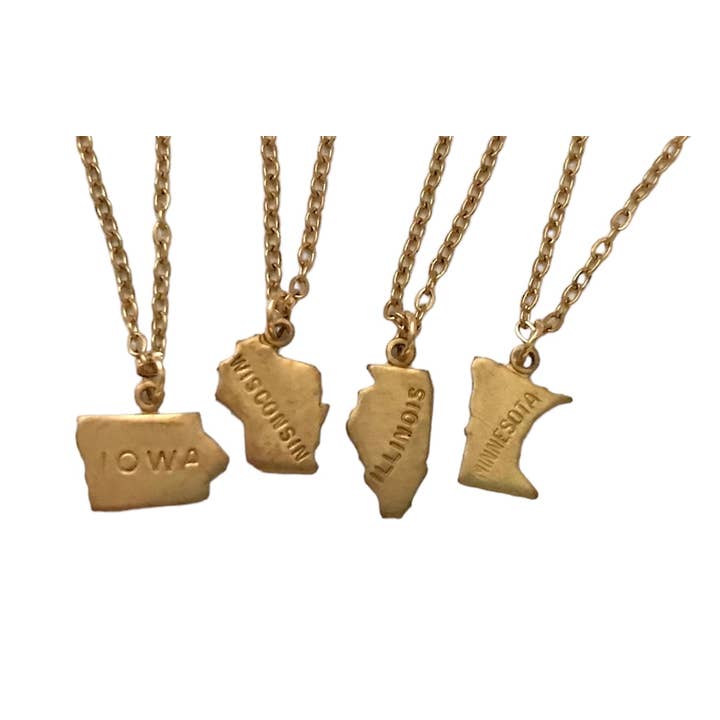 Dreamspirit - Wholesale Pendant/Charm Necklace - Minnesota State Necklace Brass