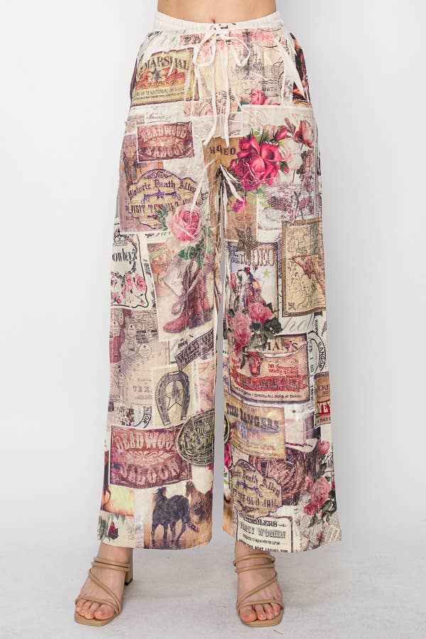 ROSA OVEST Pantaloni in Pizzo Patchwork Rilassati con Coulisse Elastica - 4703 BG/ROSEWEST in vendita all'ingrosso su Faire1