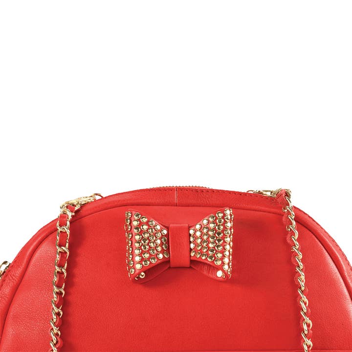 Assots London - Wholesale - 'MARYLAND' Red Designer Leather Half Moon Crossbody Bag4