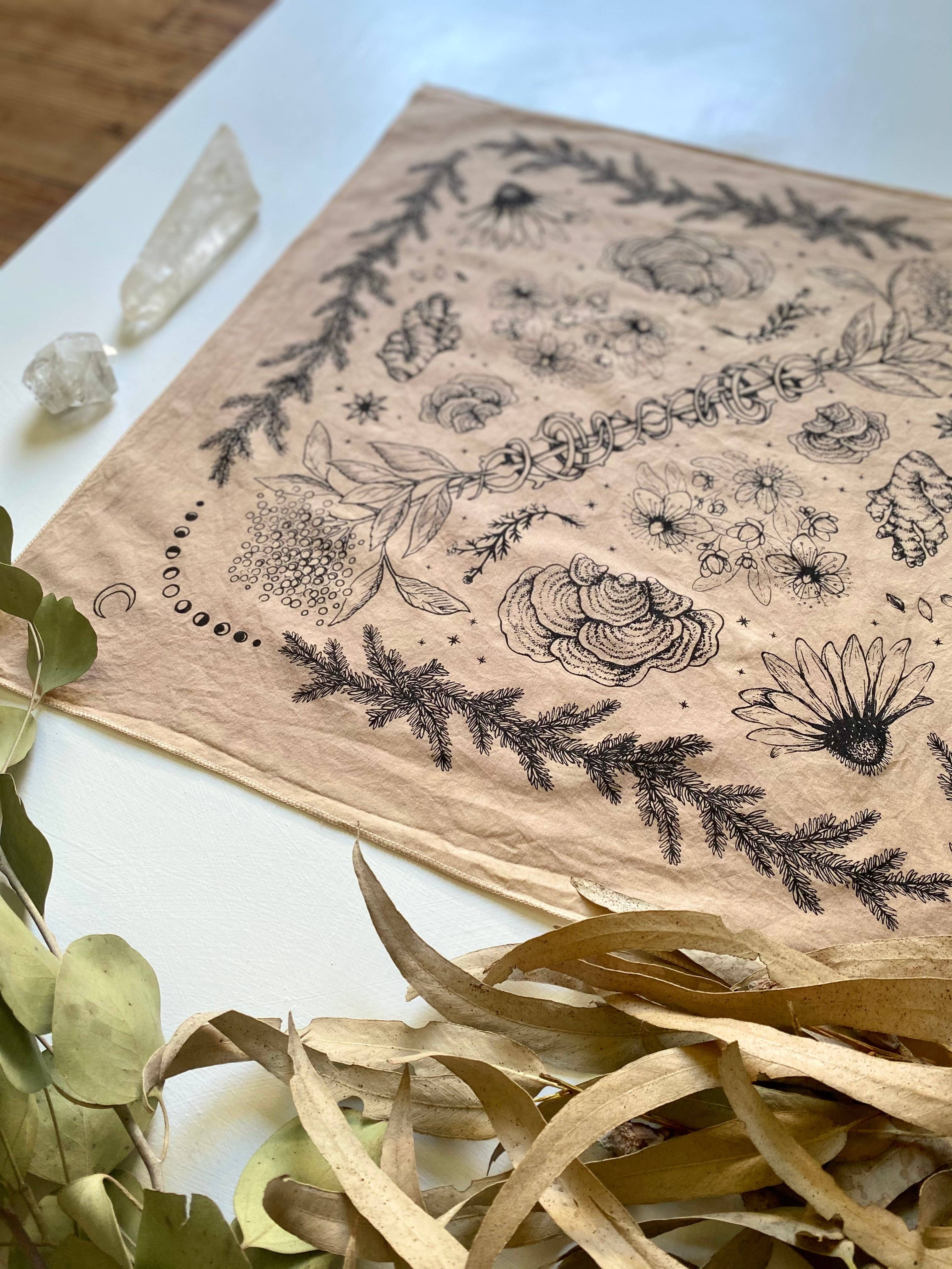 Wanderite – wholesale Bandana – Unisex – Bandana | Herbs of Protection | Tea-Dyed7