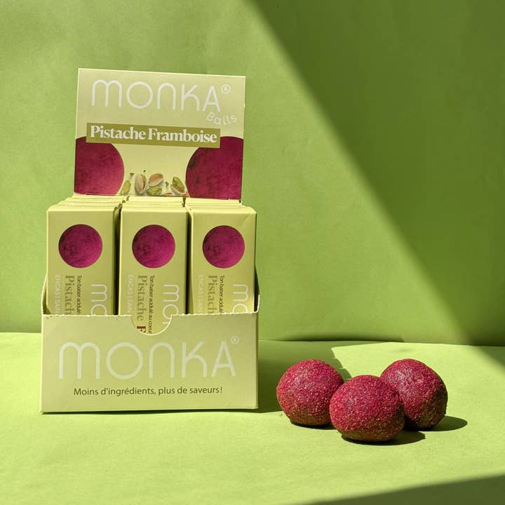 Monday Box - Wholesale Chocolate Box - Monka Balls - Raspberry Pistachio x12 boxes