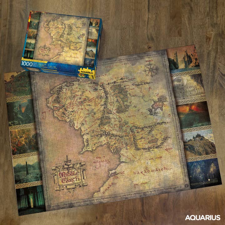 AQUARIUS, GAMAGO, ICUP, & ROCK SAWS by NMR Brands - Wholesale Puzzle - Adult - Lord of the Rings Map 1000 Piece Jigsaw Puzzle2