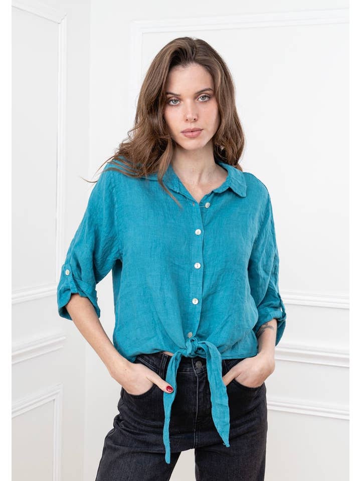 LINEN & COTTON HOUSE - Wholesale Button Down Shirt - Women's - 6228 100% LINEN SHIRT 25