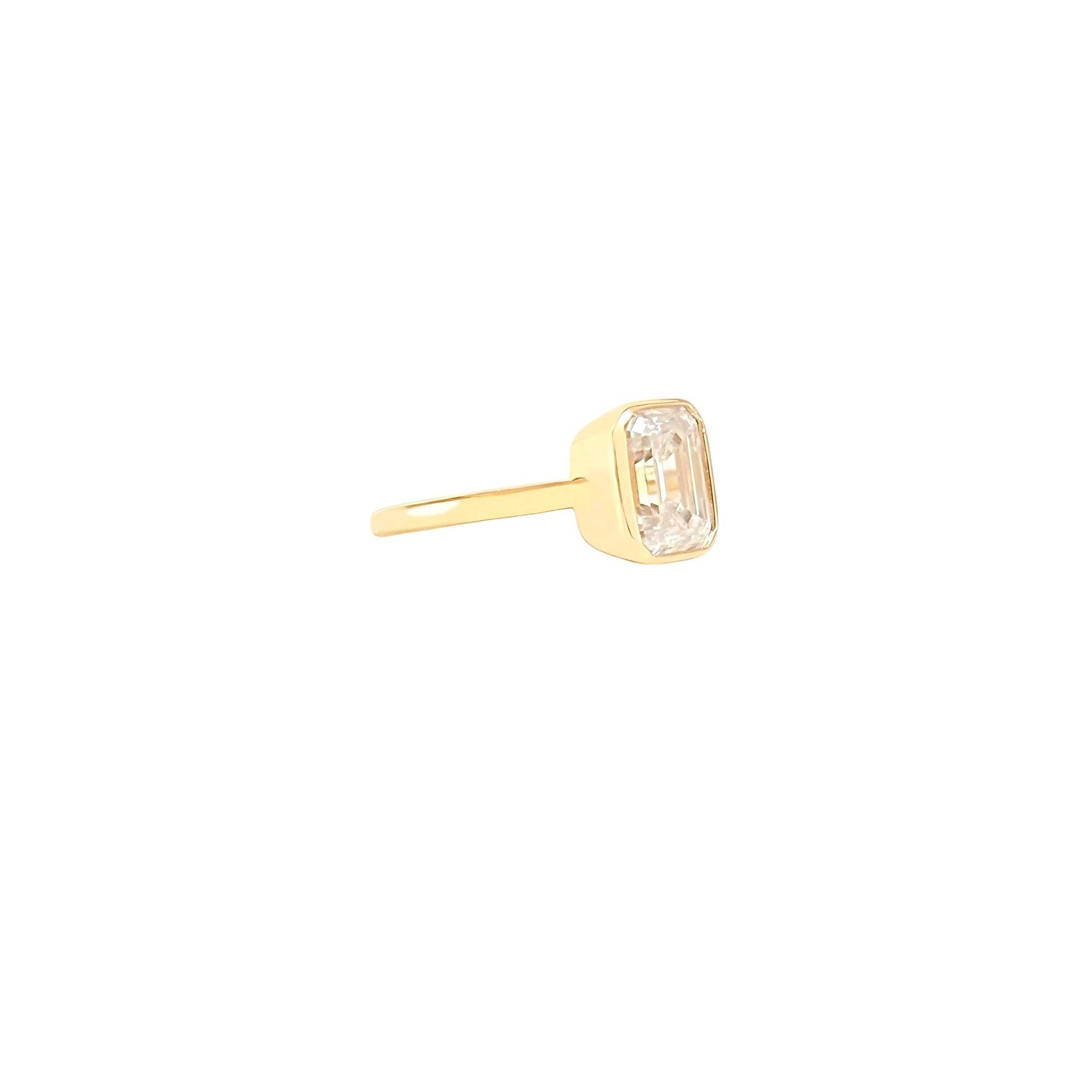 El&Elle - Wholesale Single Stone/Solitaire Ring - Bubble Emerald Cut Ring2