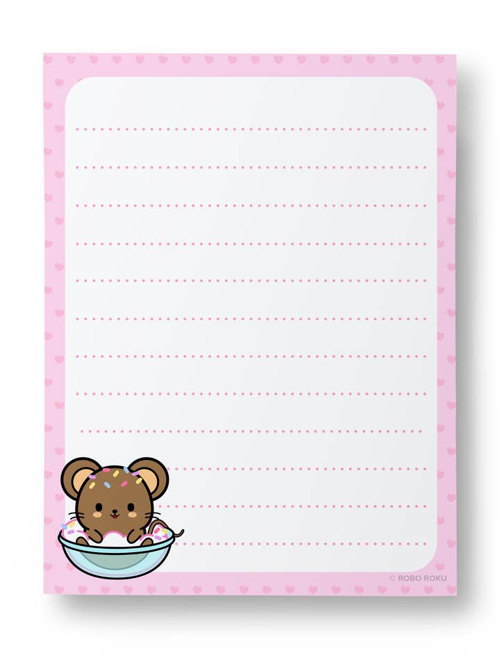 🐁 Mr. Fudge Sprinkles - Sweet Sidekicks - A2 Memo Pad for wholesale by Robo Roku