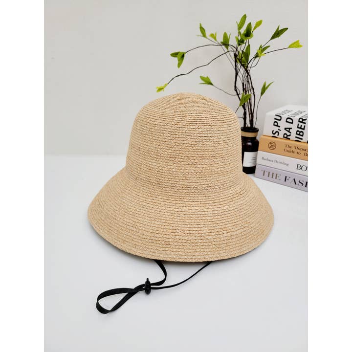Comfortarians - Wholesale Straw Hat - Women's - 100% Natural Raffia Beach Hat, removable chin strap