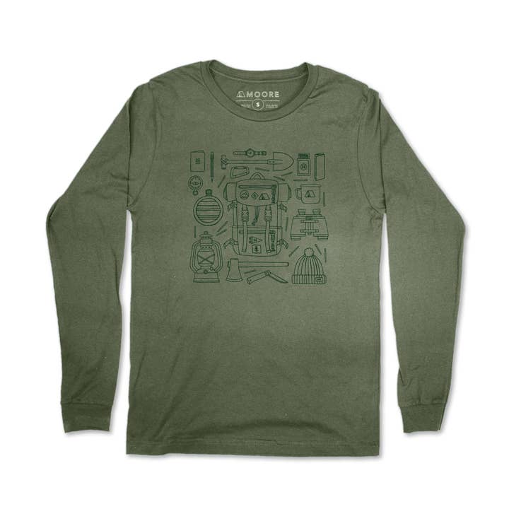Forestry Gear Long Sleeve Tee-Military for wholesale by Moore Collection