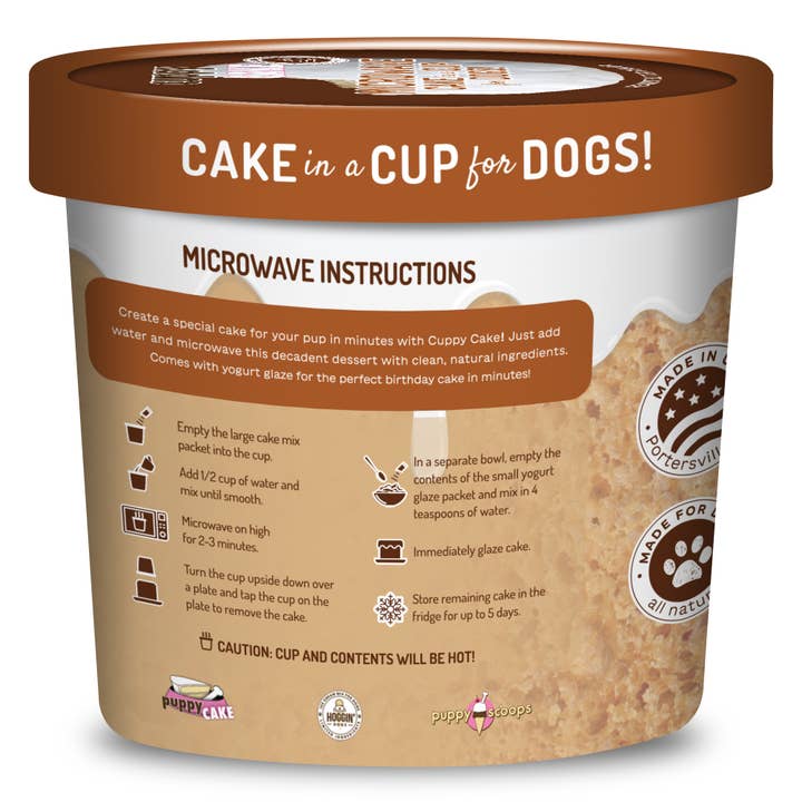 Puppy Cake LLC - Wholesale Pet Treats - Dog - Cuppy Cake - Microwave Dog Birthday Cake in A Cup - Peanut