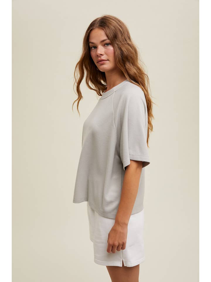 Wishlist Apparel - Venta al por mayor Jersey corto de punto - Mujer - TOP CUADRADO DE PUNTO GOFRADO/WL24-93956